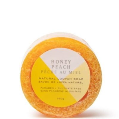 NATURAL LOOFAH SOAP · HONEY PEACH - Round loofa soap, Honey Peach scent, from body By WAXON